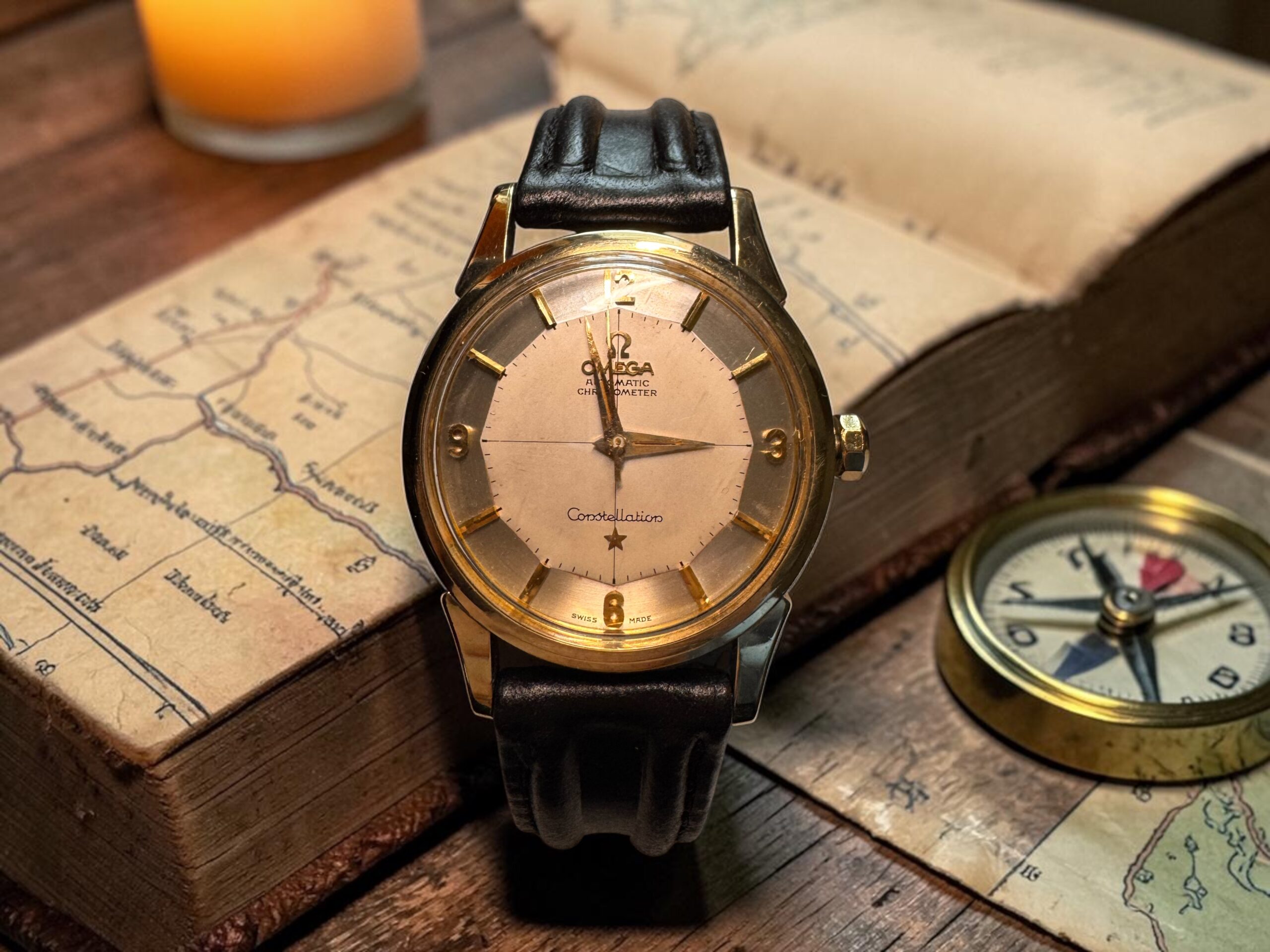 vintage Omega Constellation Pie Pan